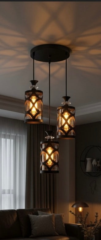 Elegant Trio Cage Pendant Light