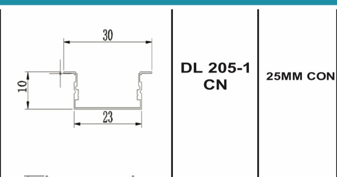 25mm Aluminium Profile ₹32/mtr