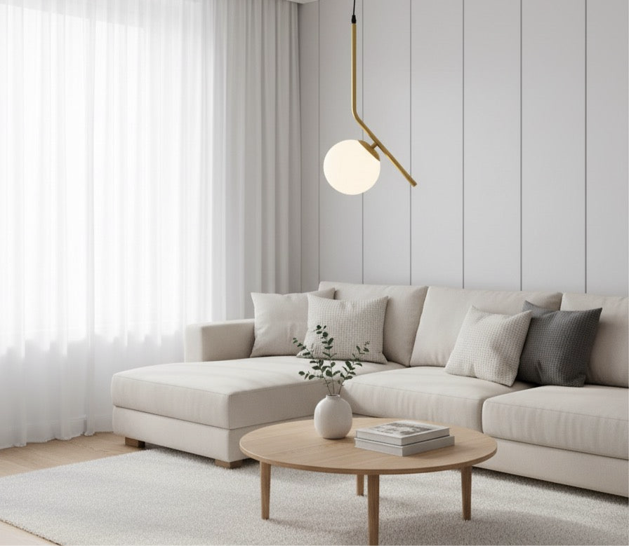 Modern Brass Orb Pendant Light