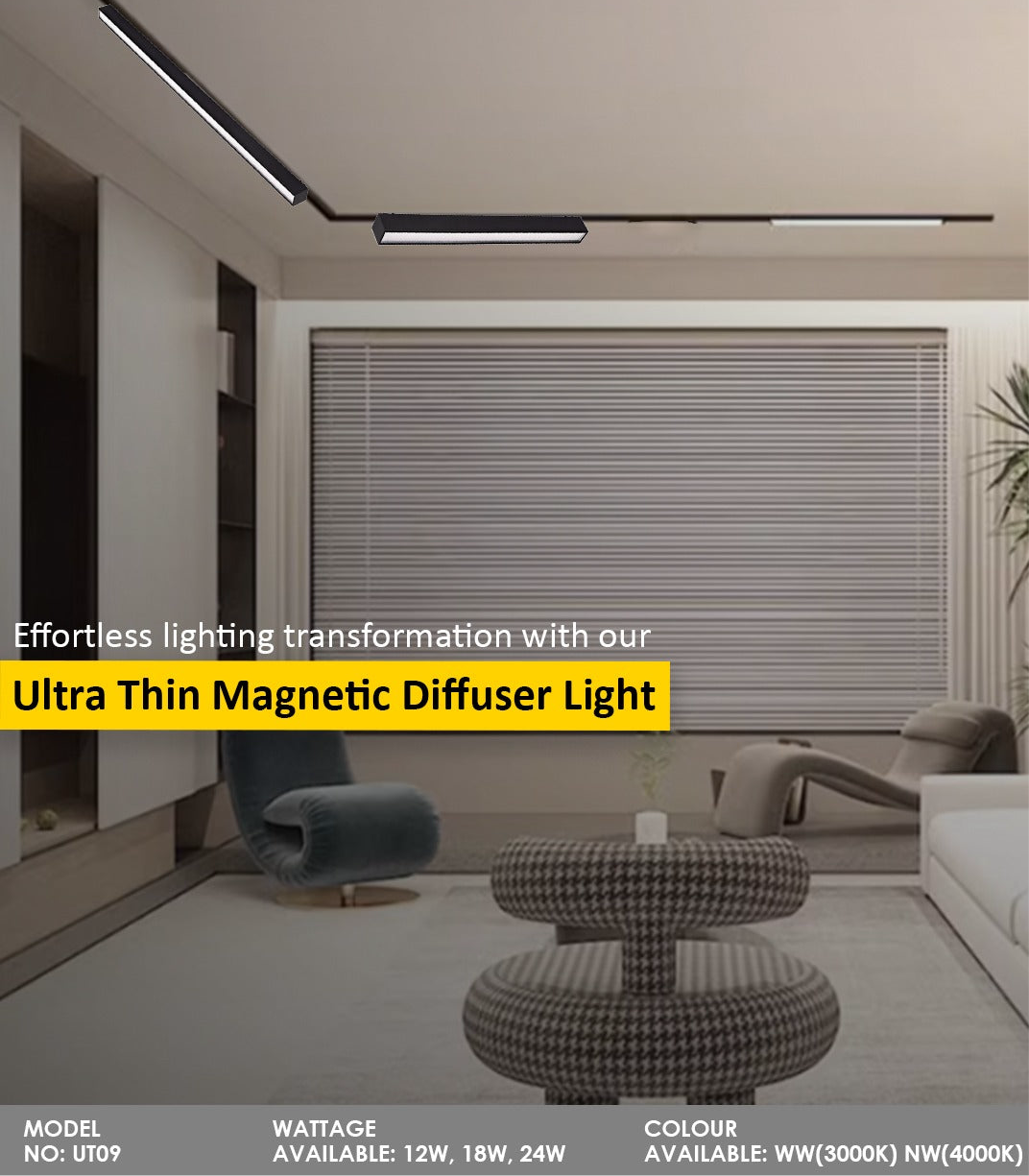 UltraThin Diffuser Magnetic Track light