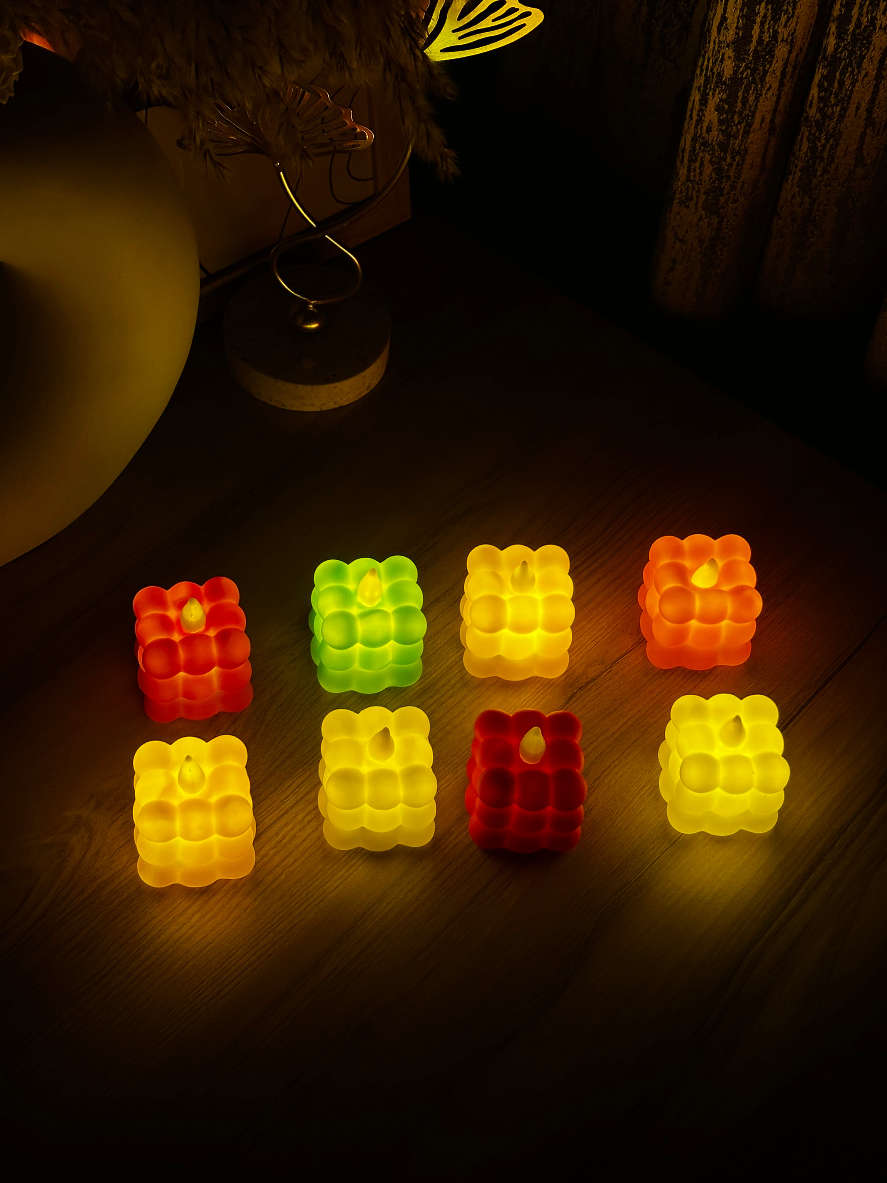 Cubical LED Smokeless Candle Light Box