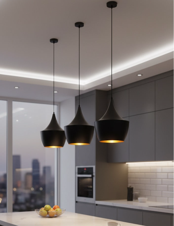 Modern Pendant light with matte black finish