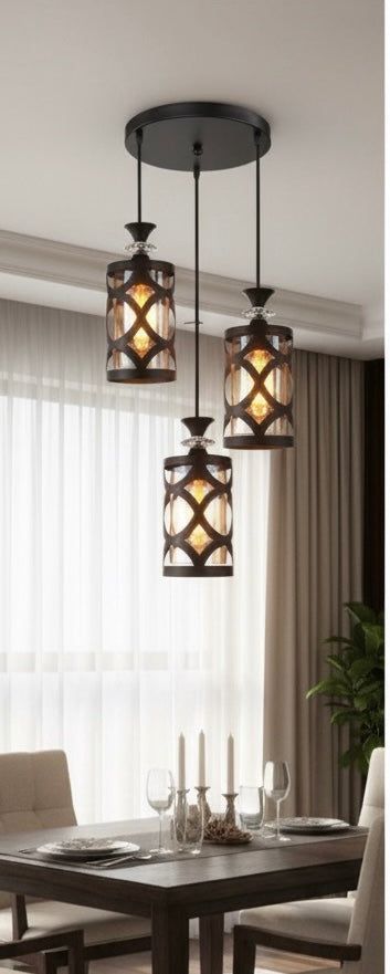 Elegant Trio Cage Pendant Light