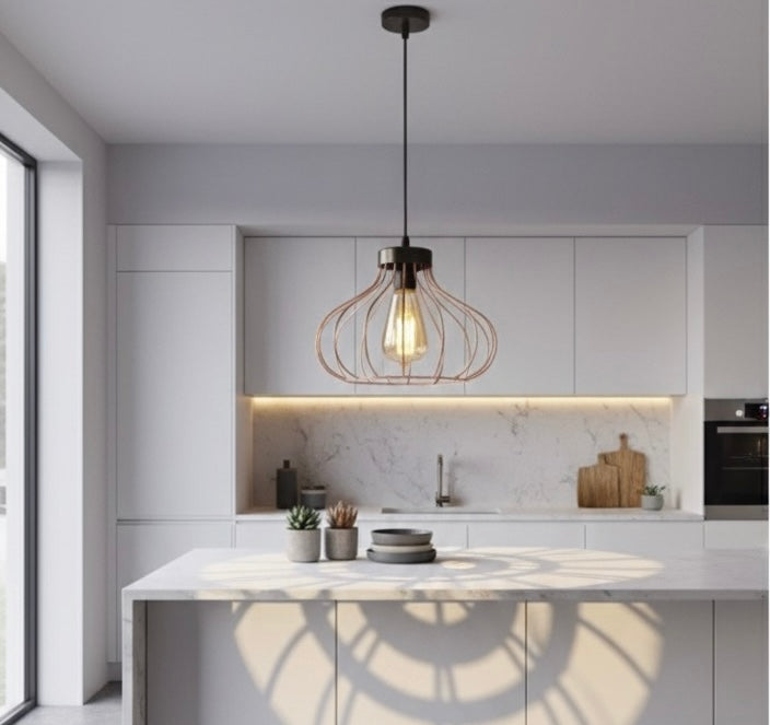 Edison Cage Pendant Light - Industrial Chic with a Warm Glow
