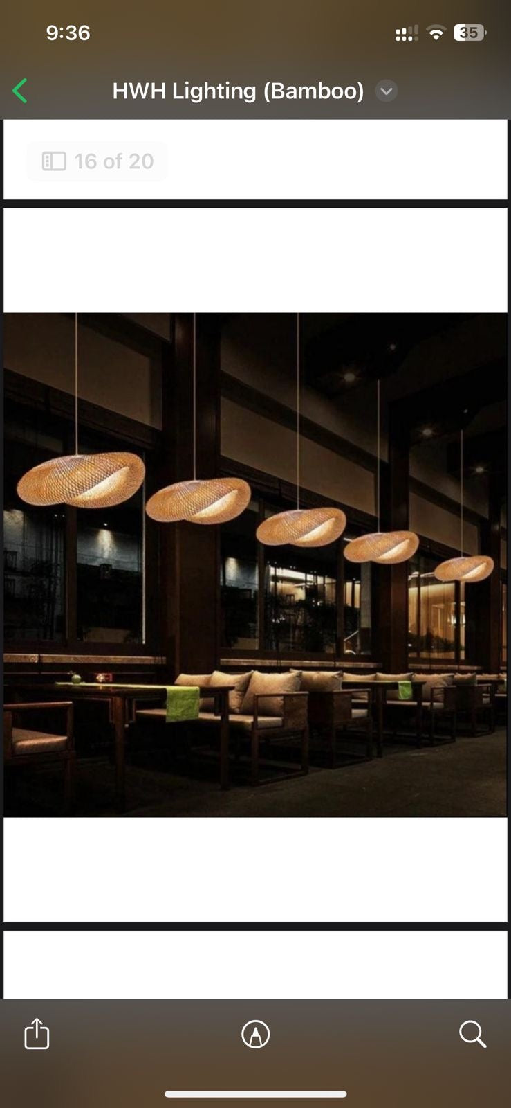 Woven rattan pendant light