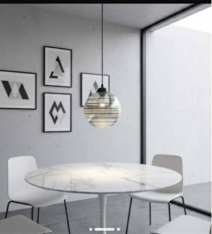 Glass Hanging Light with stripes