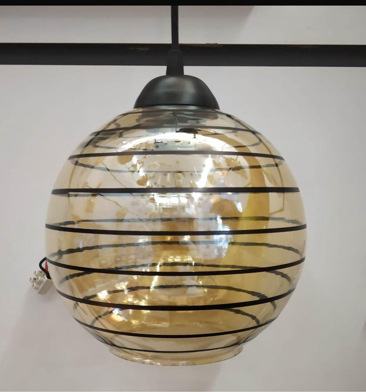 Glass Hanging Light with stripes