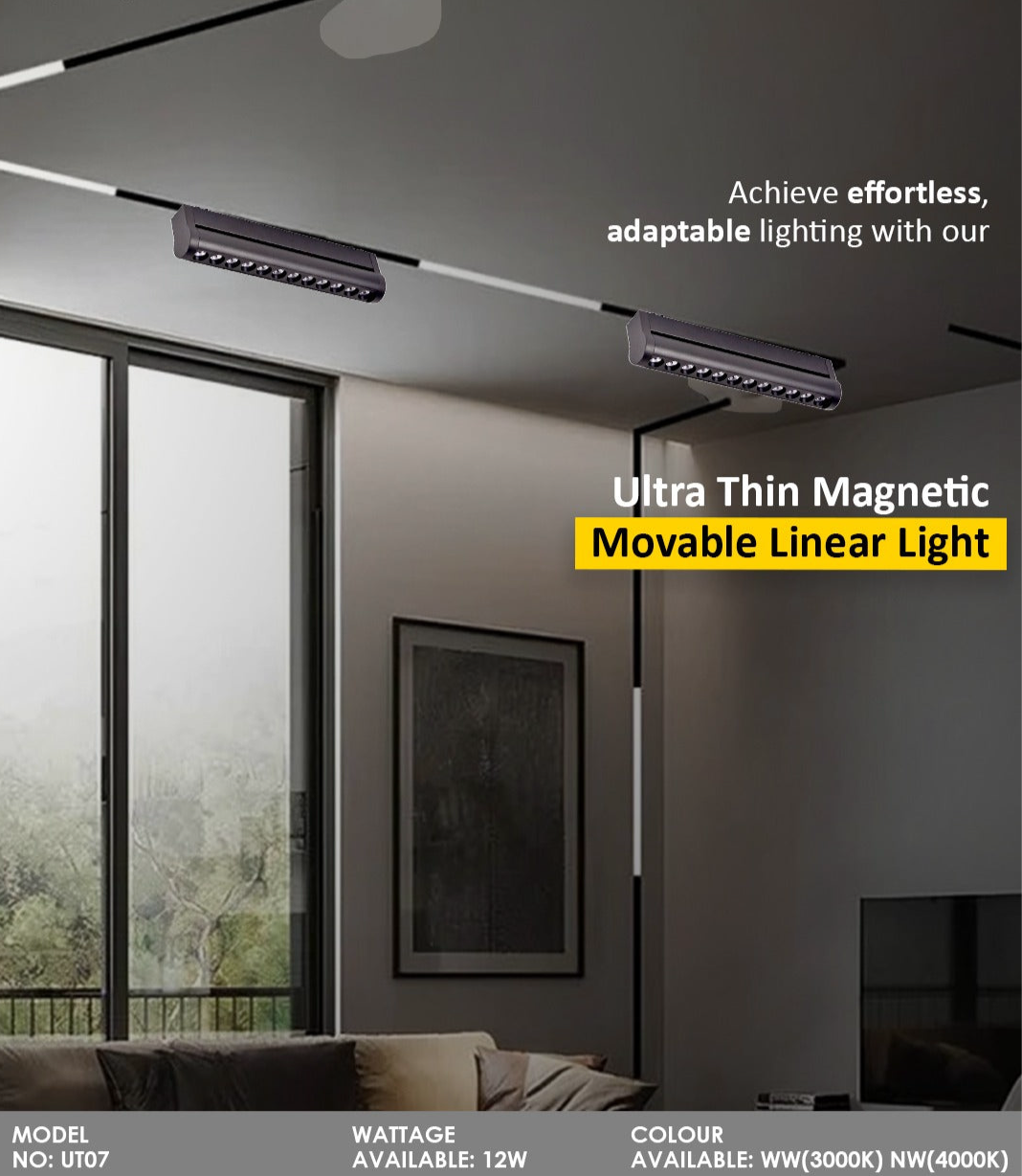 Ultra Thin Magnetic Movable Linear Light