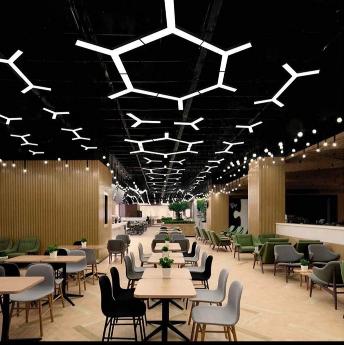Hanging Shapes Office/Gym  LED lights